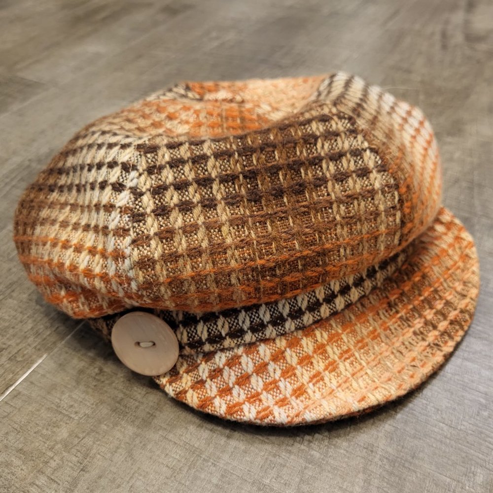 August Hats Plaid Newsboy Hat, Cabbie Hat, Wool Blend